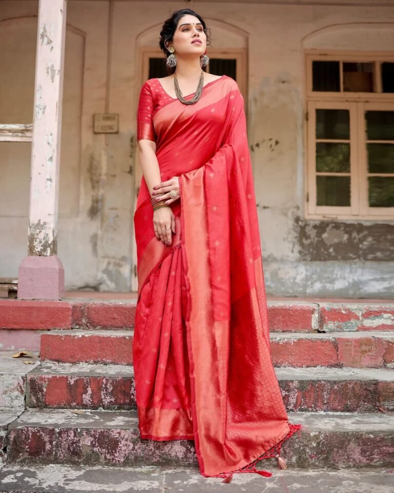 red banarasi saree